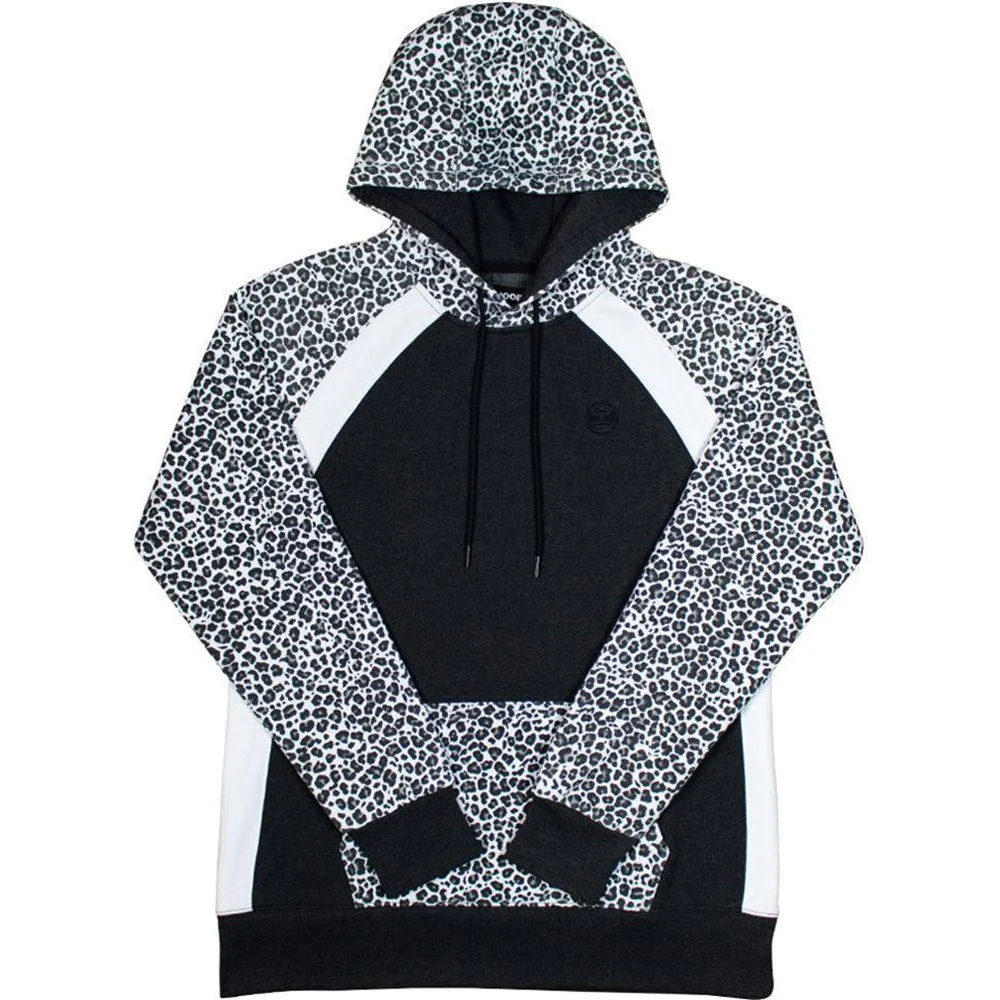 Hooey - Womens Savannah Hoodie With Cheetah Print On Sleeves Kangaroo Pocket And Hood With Internal Phone Pocket - Image 2