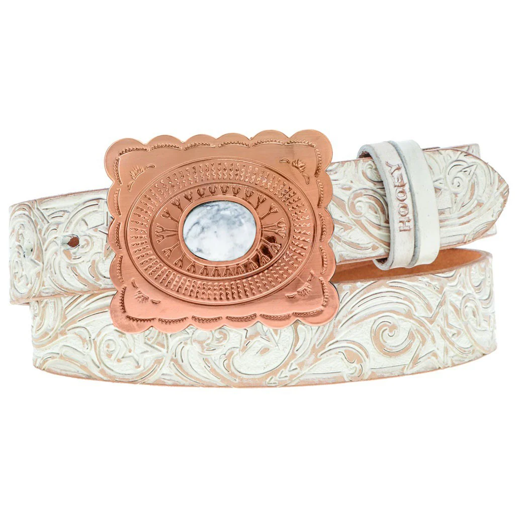 Hooey - Womens Stella 1.5 Hand-Tooled Filigree Leather Belt