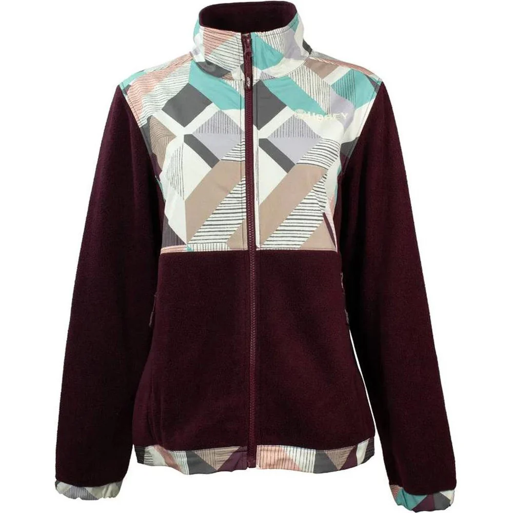 Hooey - Womens Tech Fleece Multi Color Etched Tile Print Full Zip Jacket - Image 3