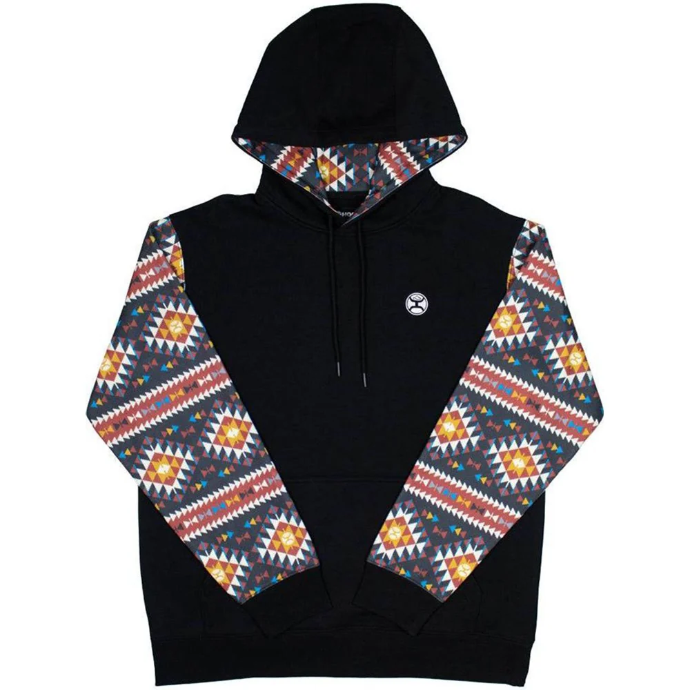 Hooey - Youth Summit Hoodie With Aztec Pattern Sleeves Kangaroo Pocket And Hood & Internal Phone Pocket