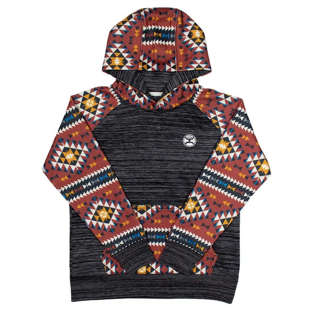 Hooey - Youth Summit Hoodie With Pattern On Sleeves Hood And Kangaroo Pocket With Internal Phone Pocket
