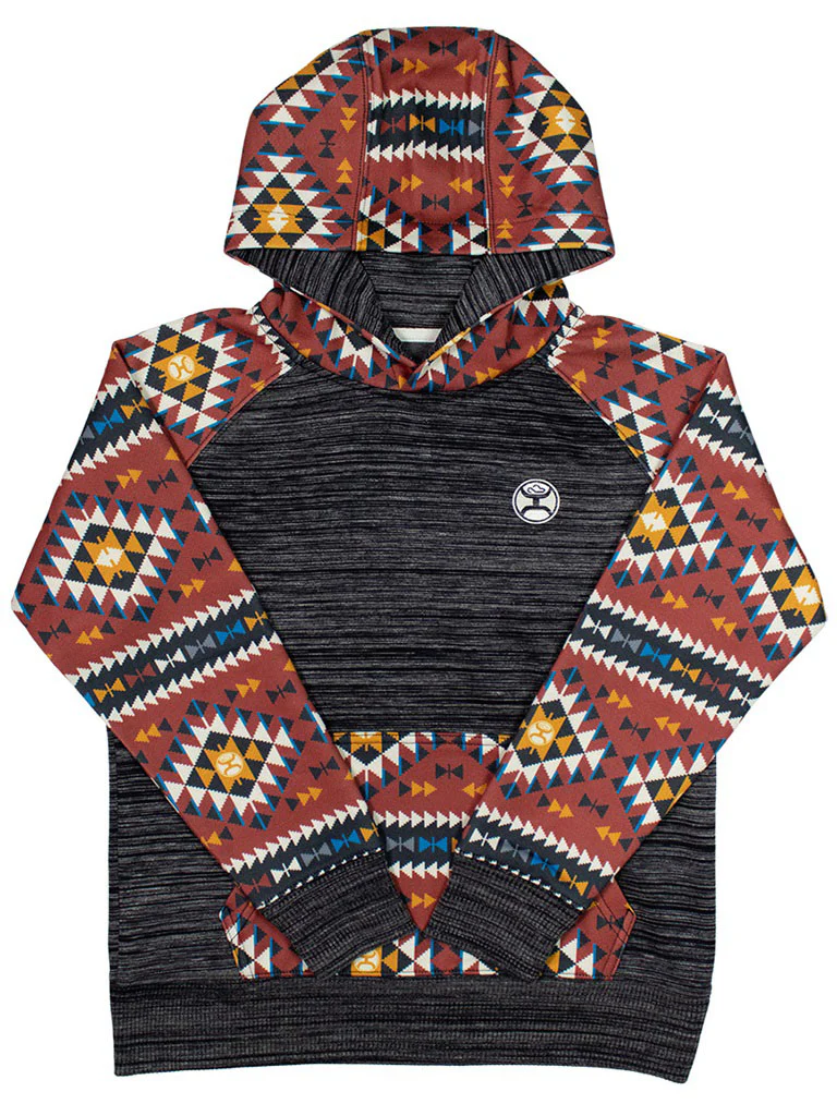 Hooey - Youth Summit Hoodie With Pattern On Sleeves Hood And Kangaroo Pocket With Internal Phone Pocket - Image 2
