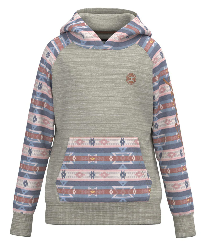 Hooey - Youth Summit Space Dye Hoodie With Aztec Pattern Sleeve Kangaroo Pocket And Hood & Internal Phone Pocket - Image 3