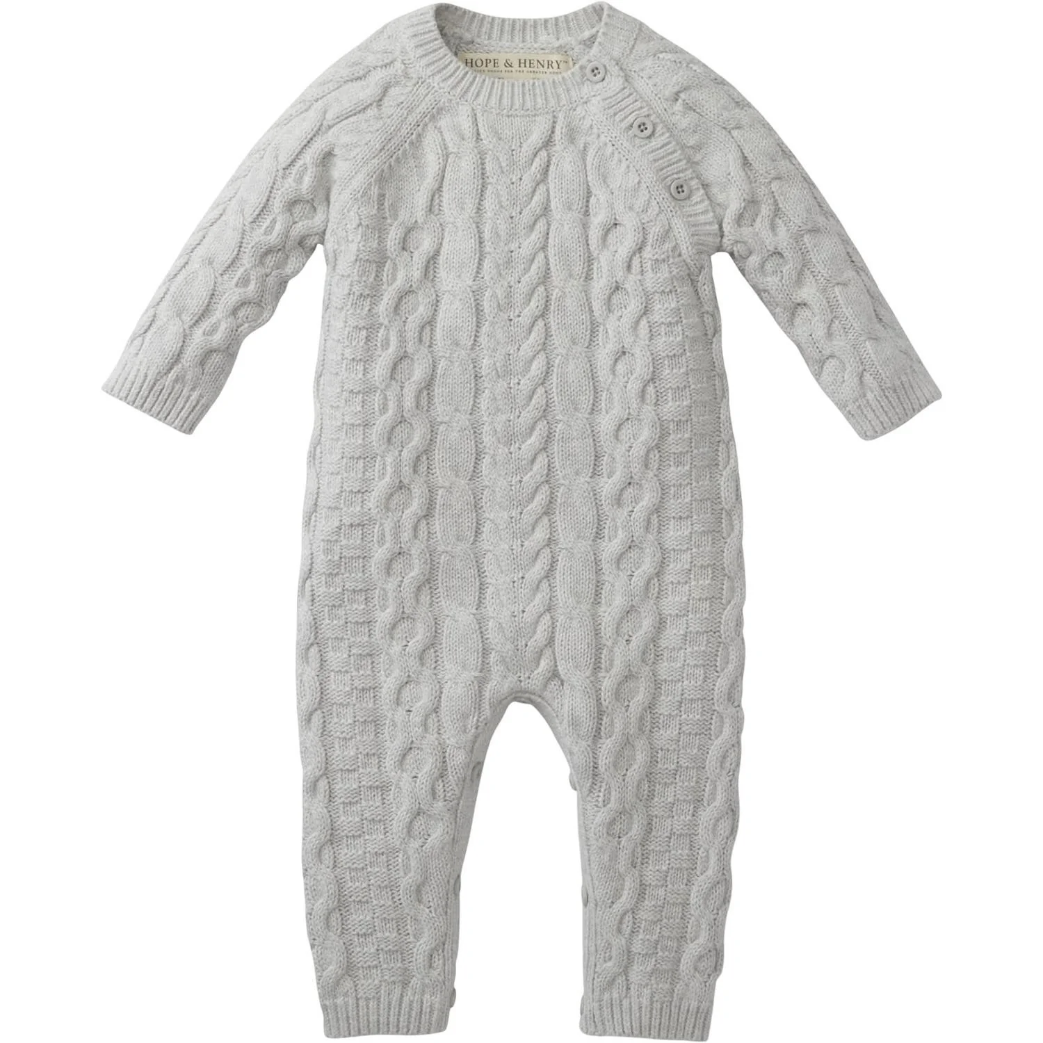 Hope & Henry - Baby Organic Cable Knit Sweater Romper