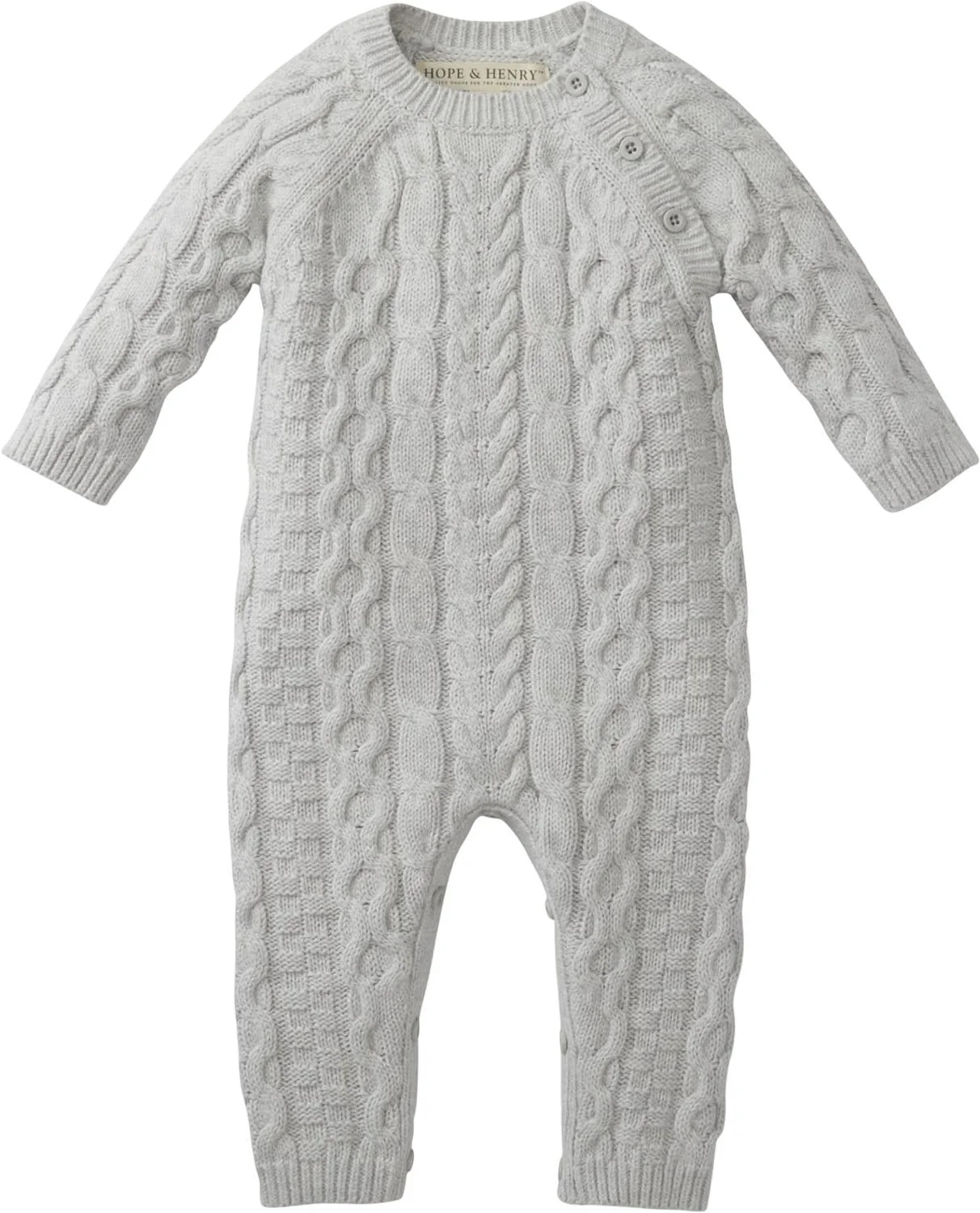 Hope & Henry - Baby Organic Cable Knit Sweater Romper - Image 2