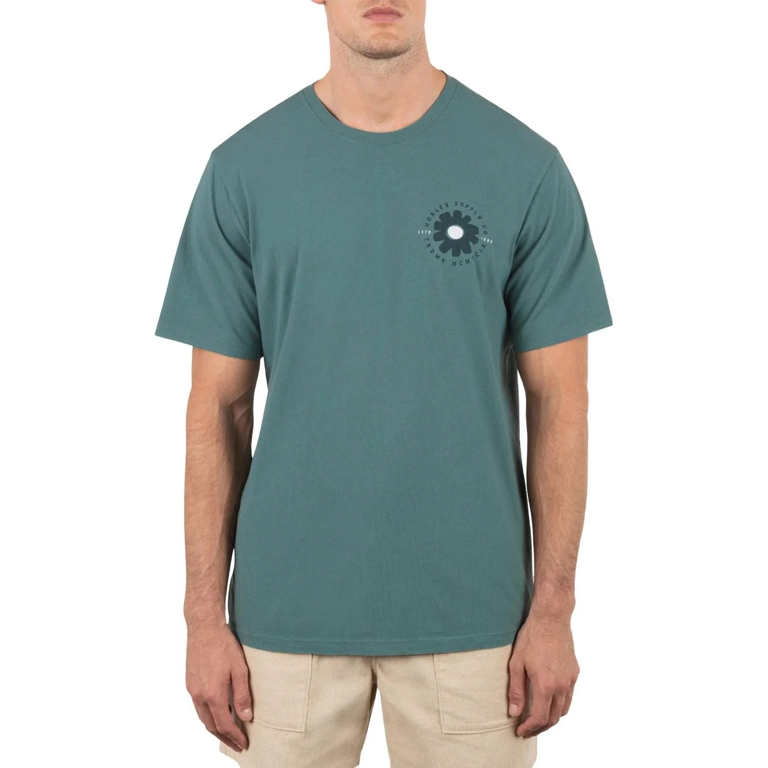 Hurley - Mens Flowered Short Sleeve T-Shirt - Image 2