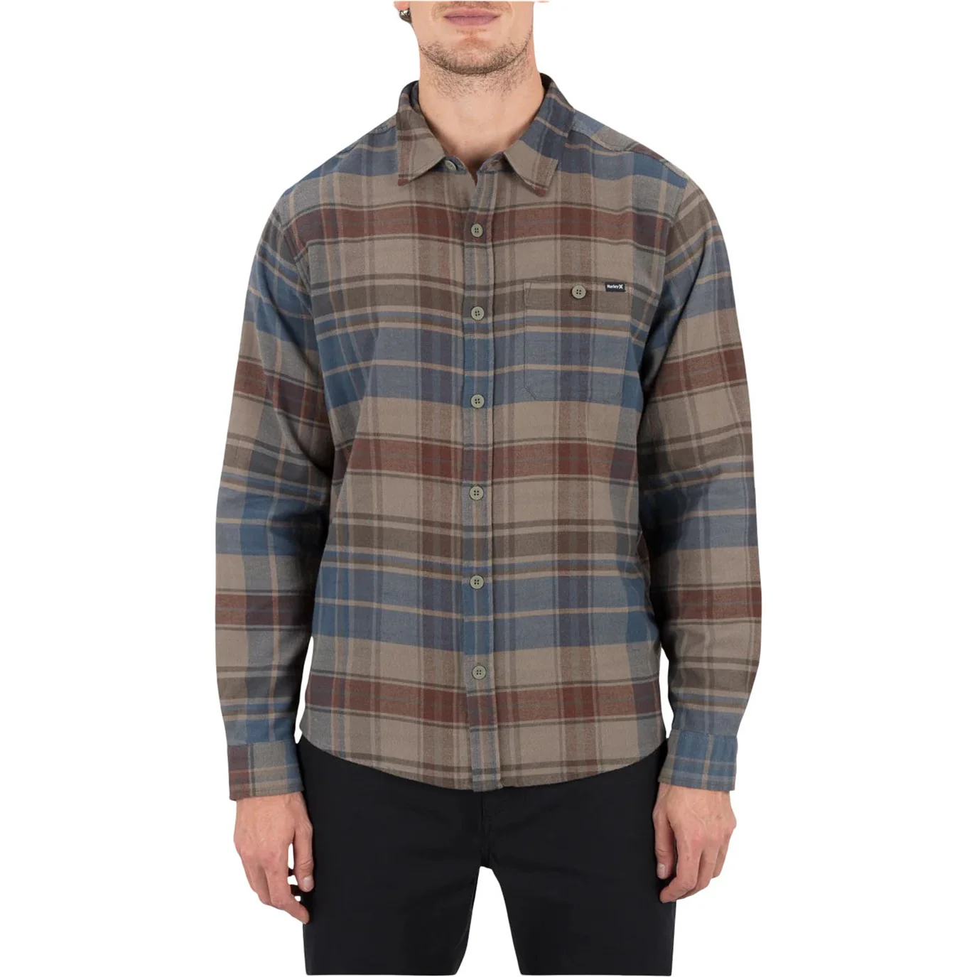 Hurley - Mens Portland Stretch Flannel Long Sleeve Shirt - Image 6