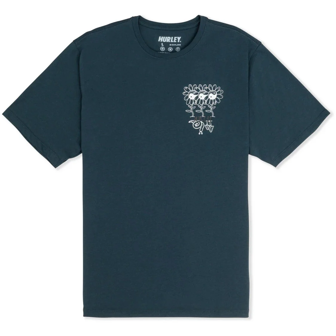 Hurley - Mens Skulls And Flowers Short Sleeve T-Shirt