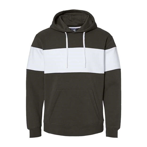 J. America - Mens 8644 Varsity Fleece Colorblocked Hooded Sweatshirt
