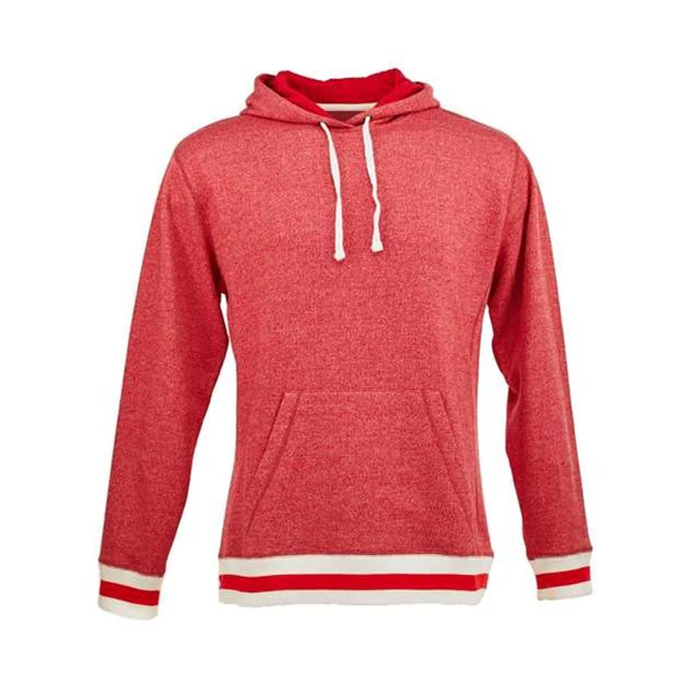 J. America - Mens 8701 Peppered Fleece Lapover Hooded Sweatshirt - Image 5