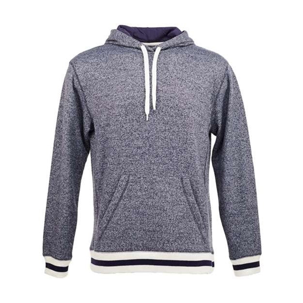J. America - Mens 8701 Peppered Fleece Lapover Hooded Sweatshirt - Image 7