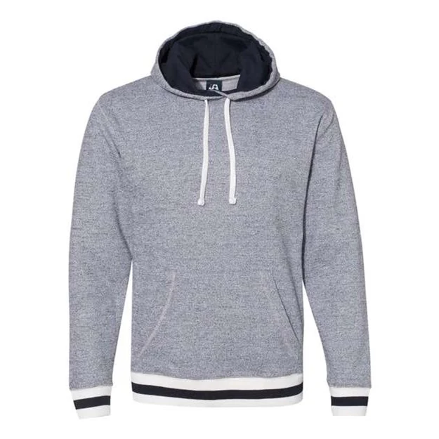 J. America - Mens 8701 Peppered Fleece Lapover Hooded Sweatshirt - Image 9