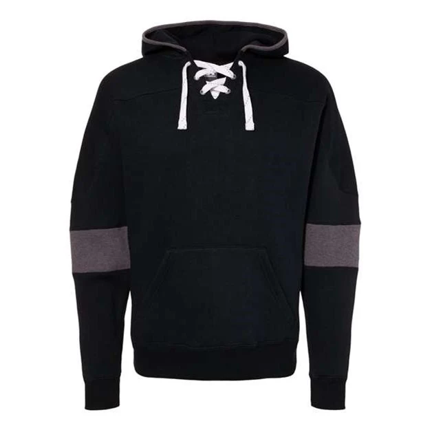 J. America - Mens 8832 Sport Lace Colorblocked Fleece Hooded Sweatshirt - Image 4