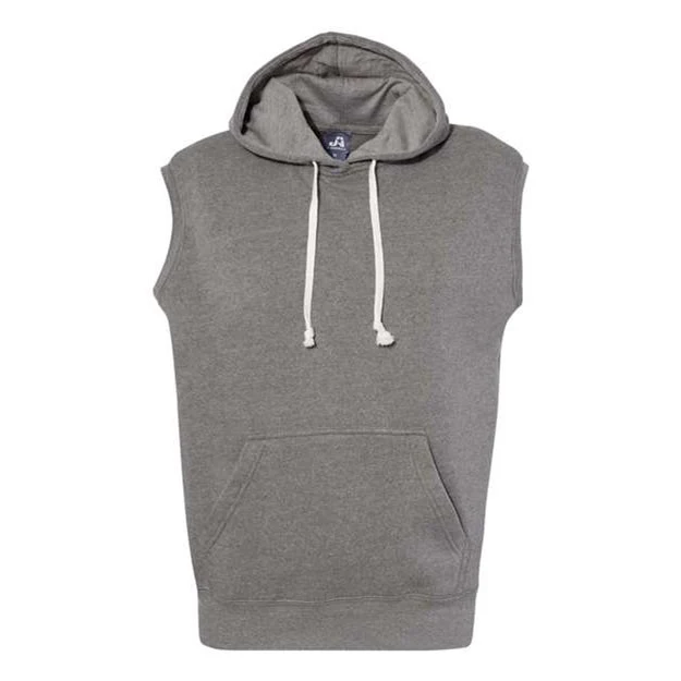 J. America - Mens 8877 Triblend Sleeveless Hooded Sweatshirt - Image 2