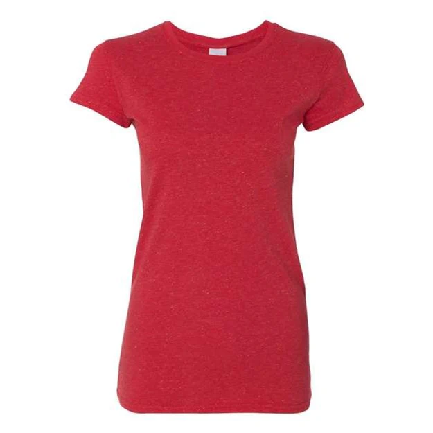 J. America - Womens 8138 Glitter Short Sleeve T-Shirt - Image 4