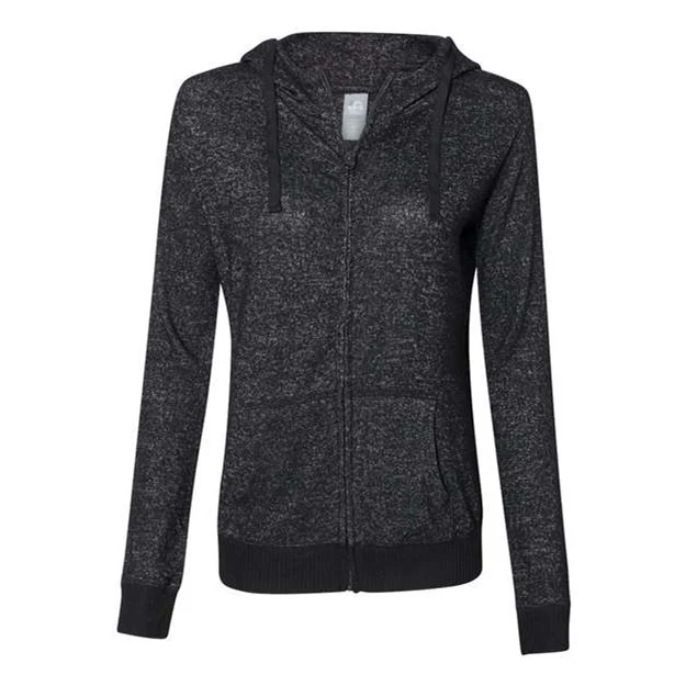 J. America - Womens 8656 Cozy Jersey Hooded Full-Zip - Image 3