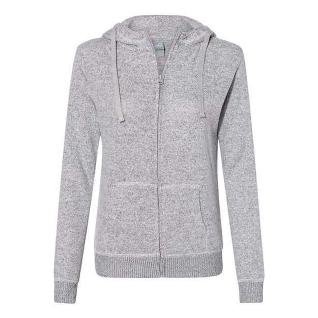 J. America - Womens 8656 Cozy Jersey Hooded Full-Zip - Image 4