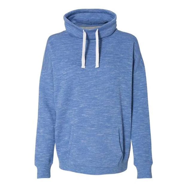 J. America - Womens 8673 MÃ©lange Fleece Cowl Neck Sweatshirt - Image 9