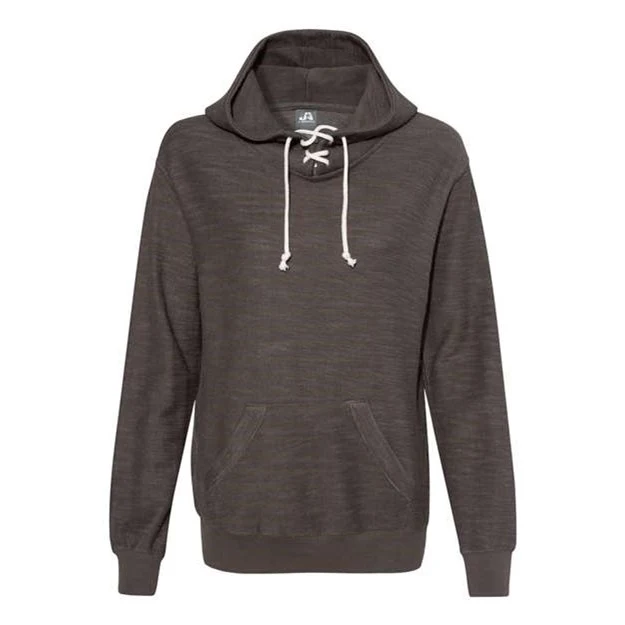 J. America - Womens 8694 French Terry Sport Lace Scuba Hooded Pullover - Image 2