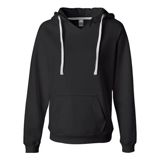 J. America - Womens 8836 Sueded V-Neck Hooded Sweatshirt - Image 4