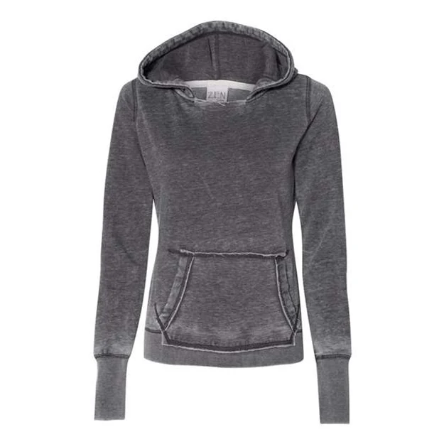 J. America - Womens 8912 Zen Fleece Hooded Sweatshirt - Image 2