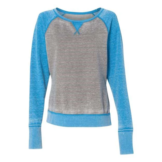 J. America - Womens 8927 Zen Fleece Raglan Sweatshirt - Image 4