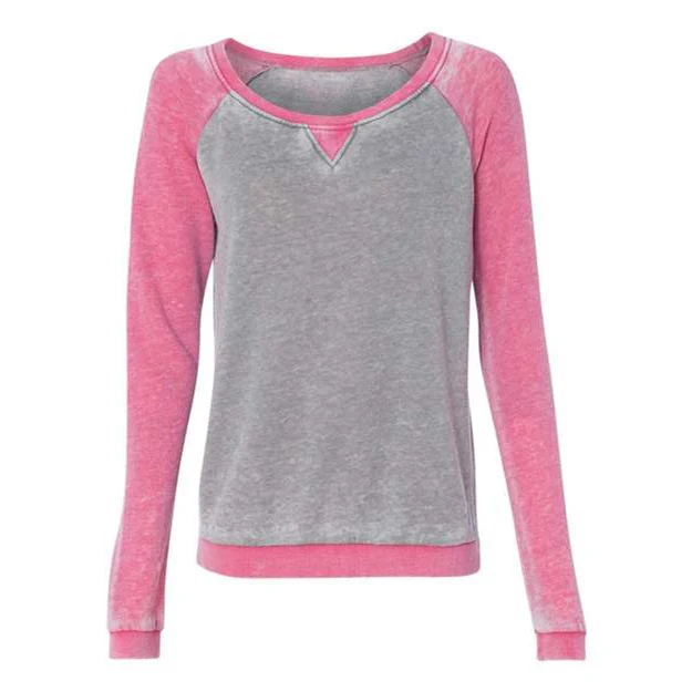J. America - Womens 8927 Zen Fleece Raglan Sweatshirt - Image 6