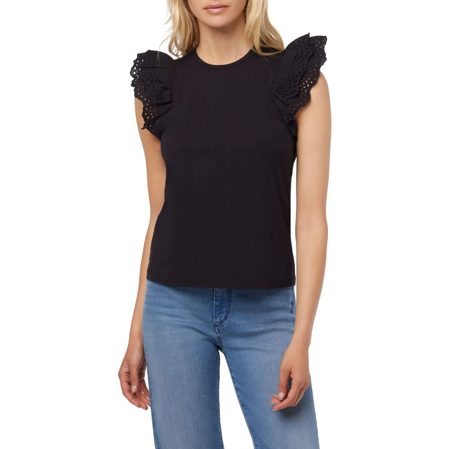 Joe Jeans - Womens Eyelet Sleeve Top