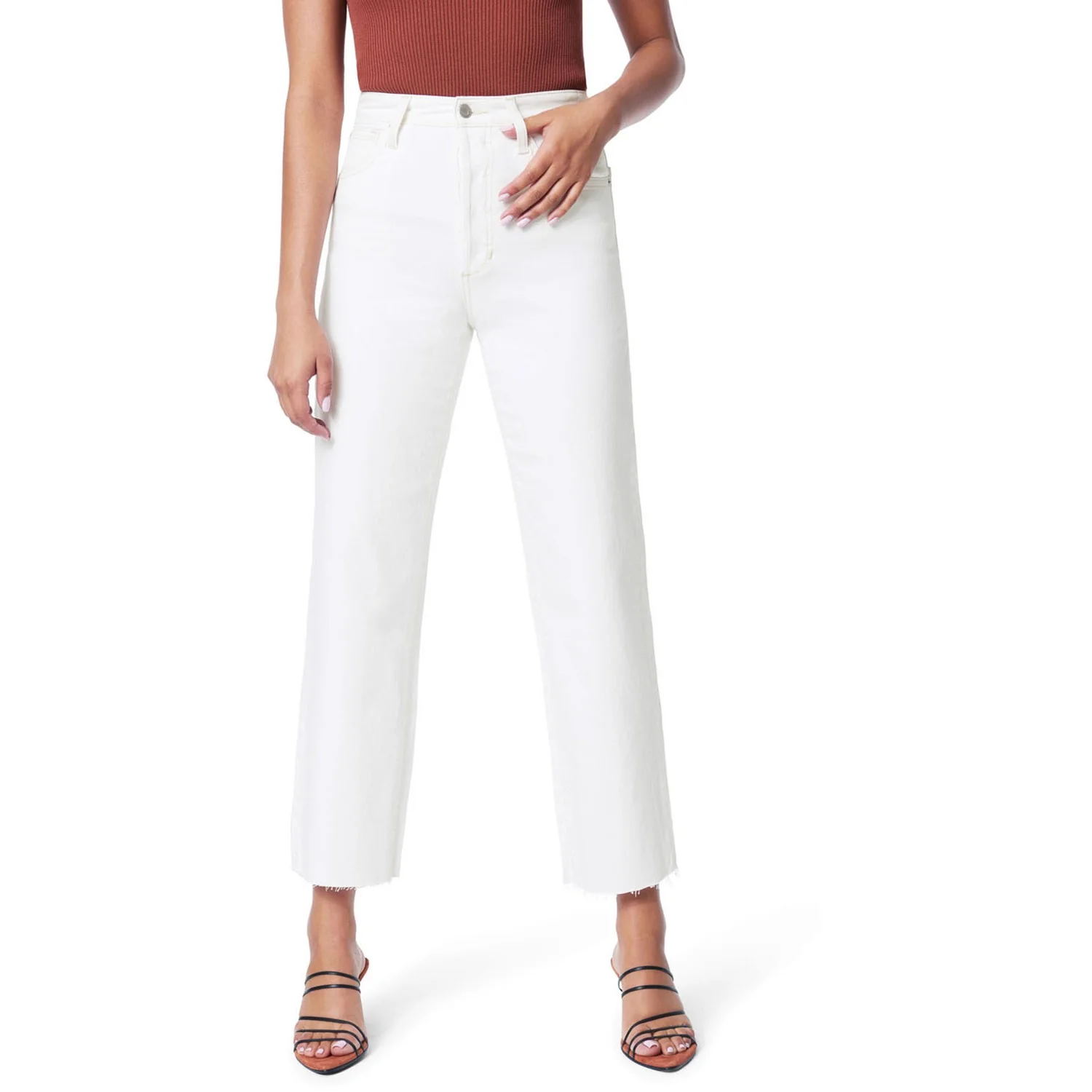 Joe Jeans - Womens High Rise Wide Leg Crop Jeans With Cut Hem - Image 2
