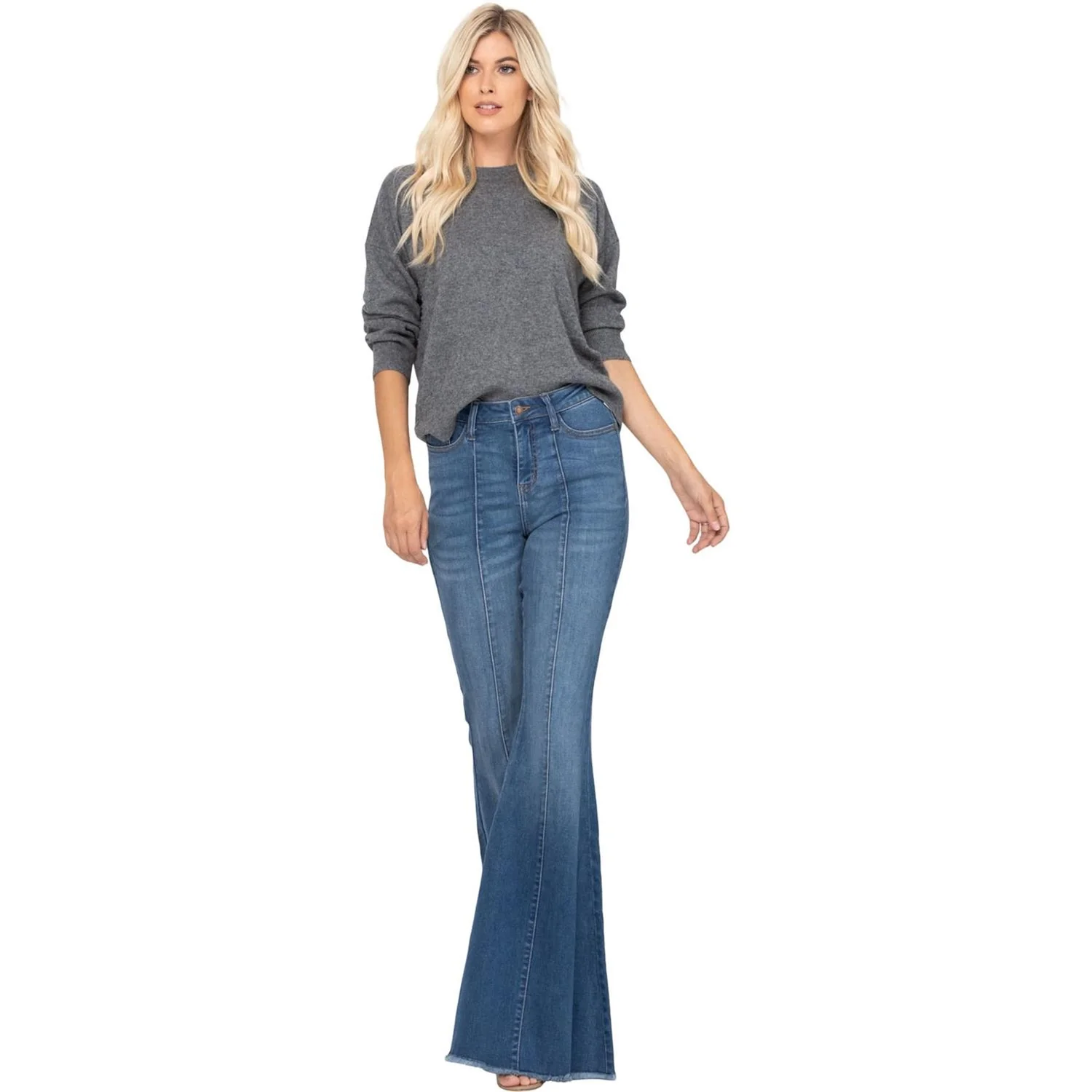 Judy Blue - Womens High Rise Front and Back Mid-Seam Flare - Image 2