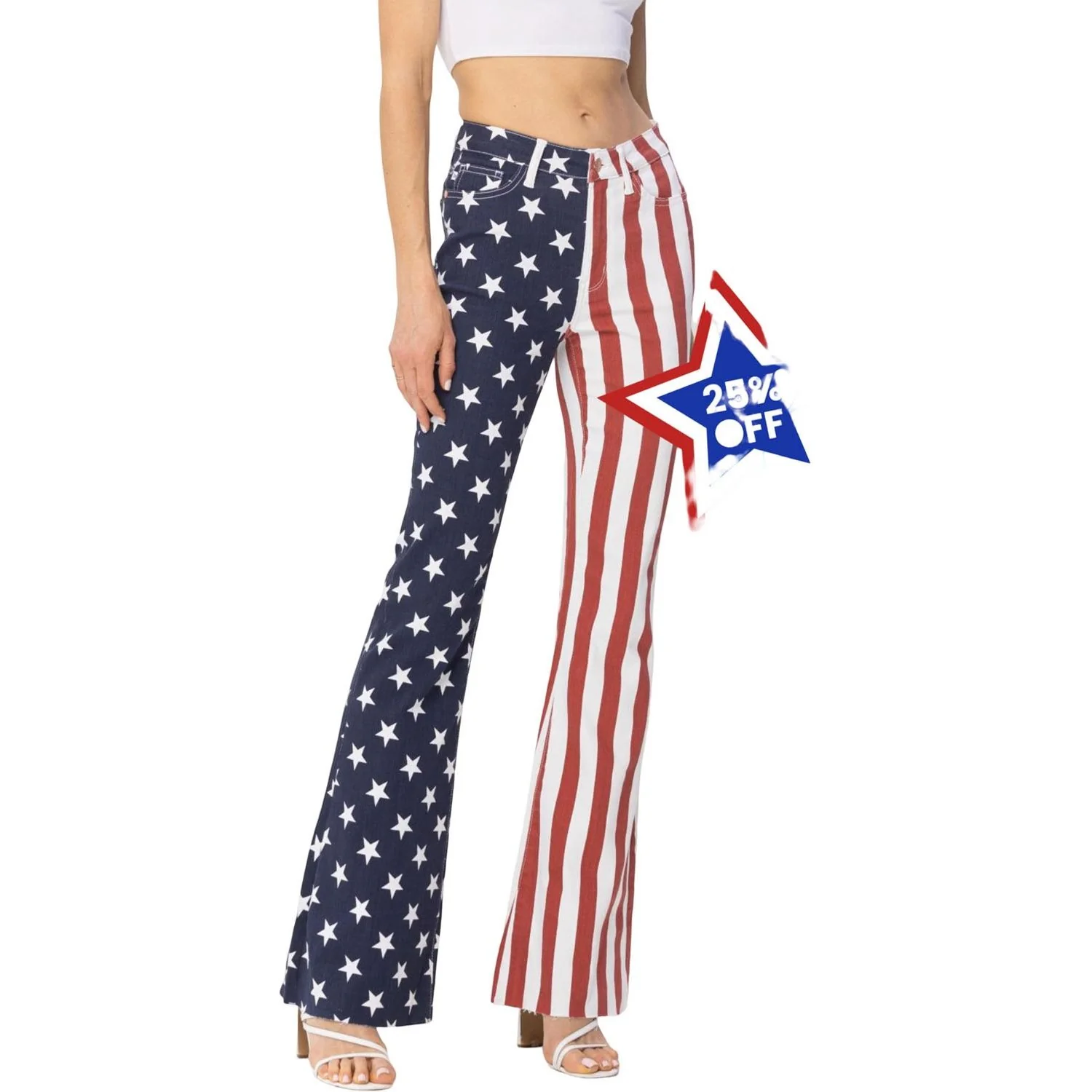 Judy Blue - Womens High Waist American Flag Print Flare - Image 2