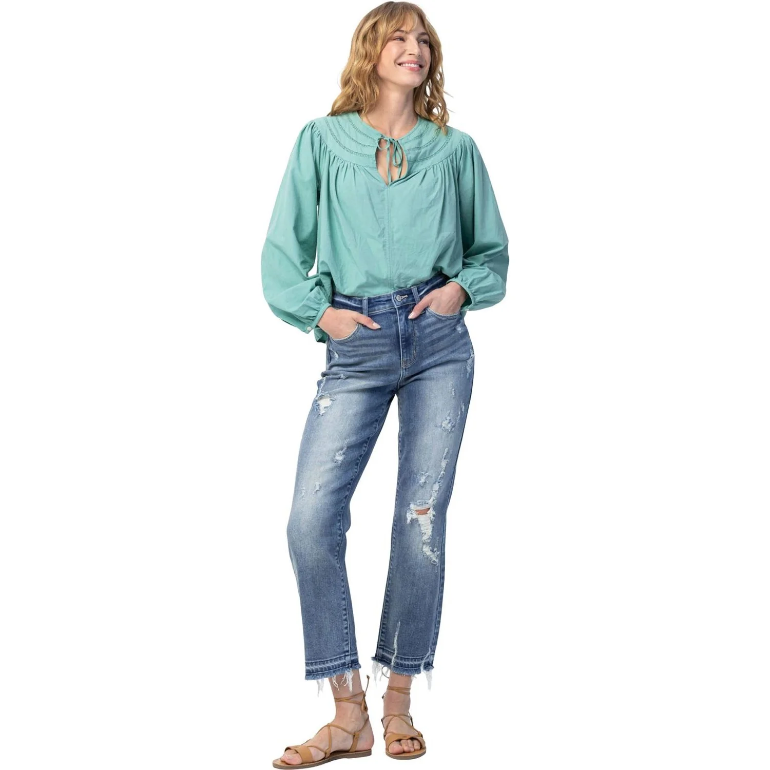 Judy Blue - Womens High Waist Release Hem Ankle Straight - Image 2
