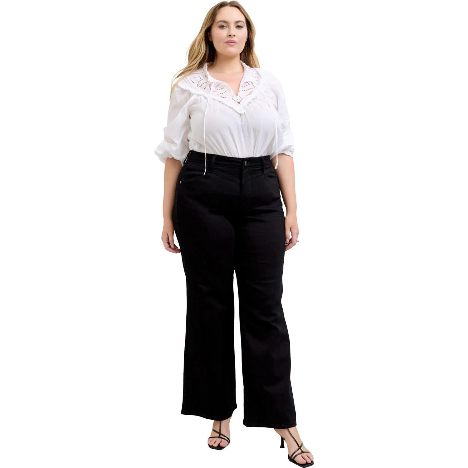 Judy Blue - Womens High Waist Retro Wide with Front Yoke