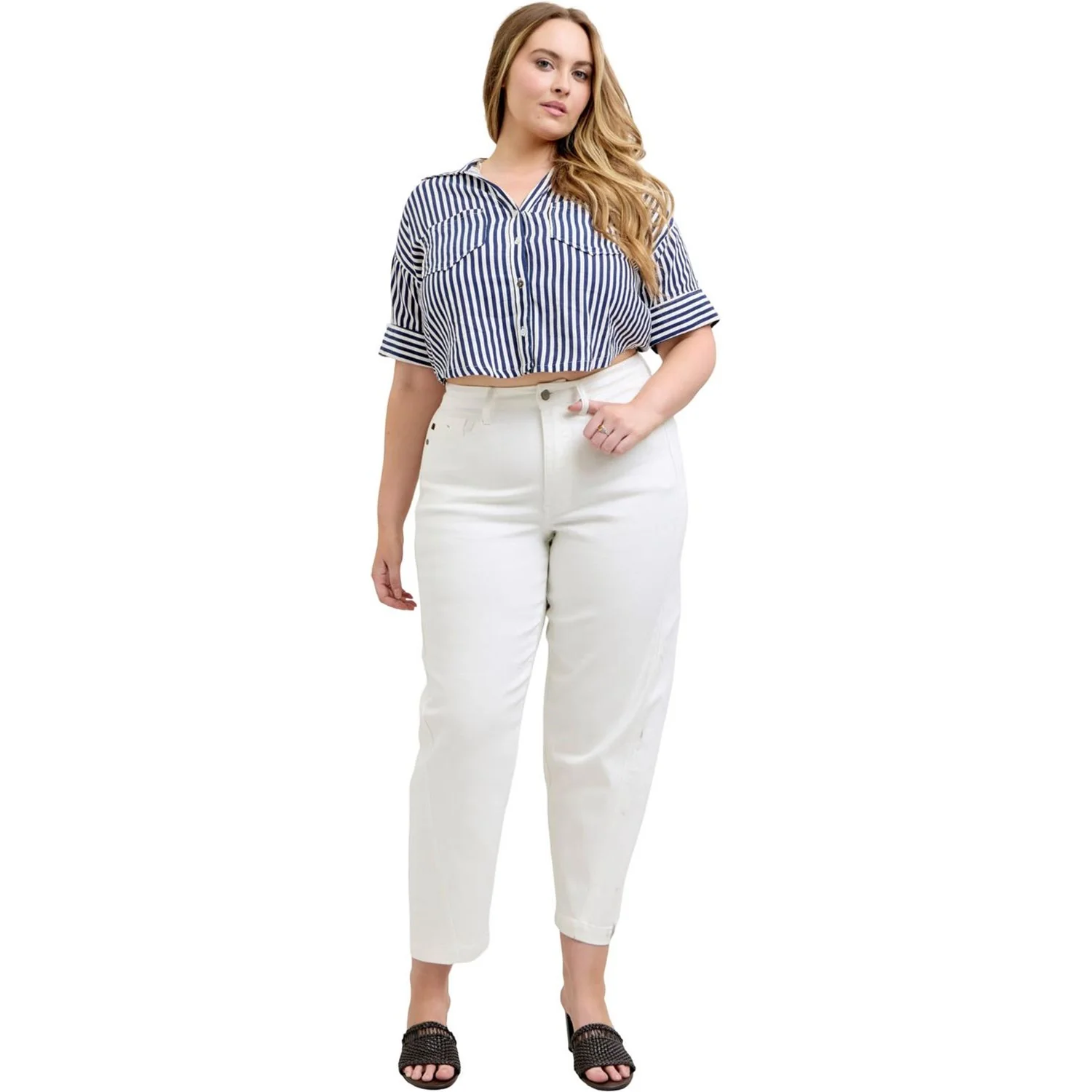 Judy Blue - Womens High Waist Rigid Magic Panel Barrel