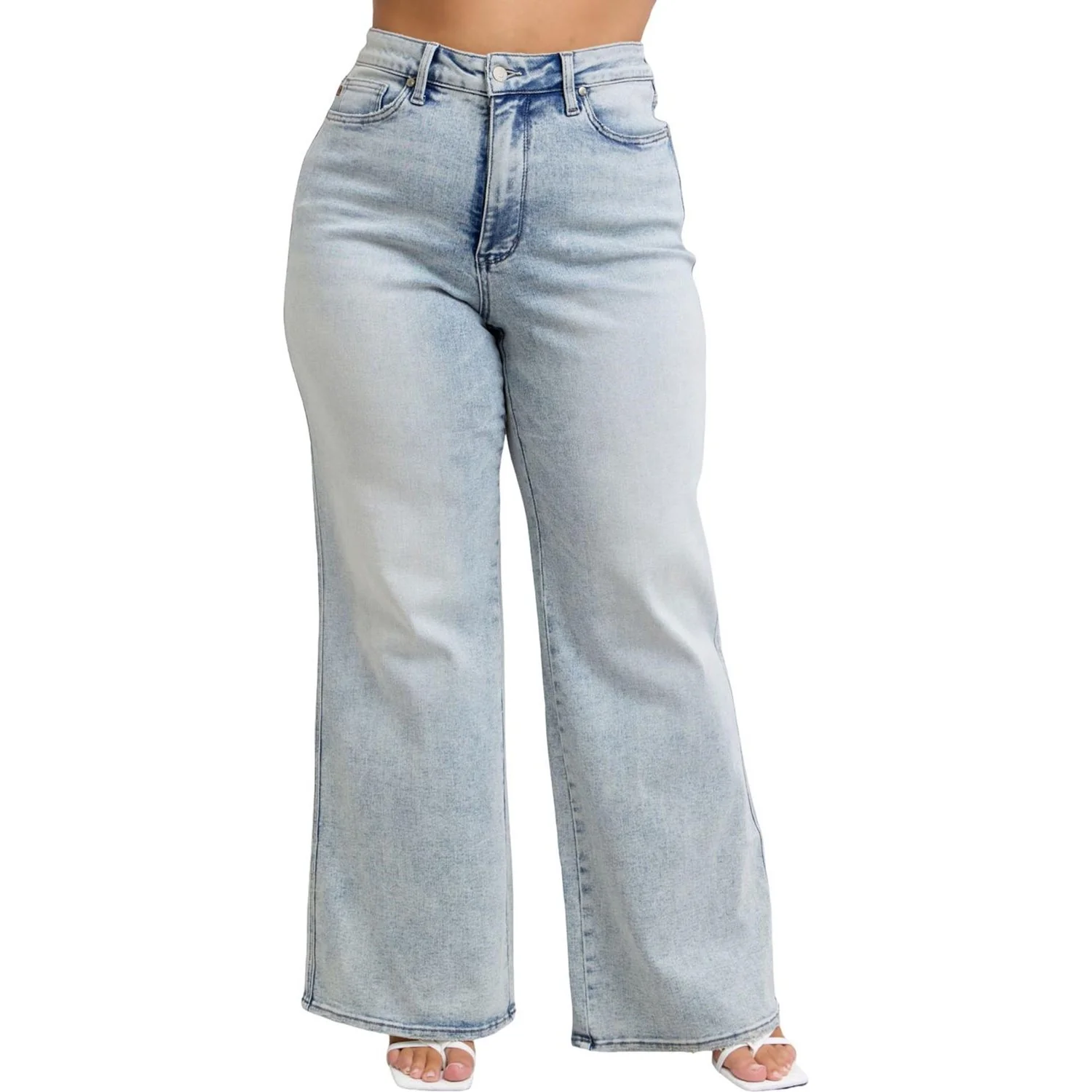 Judy Blue - Womens High Waist Tummy Control Retro Wide