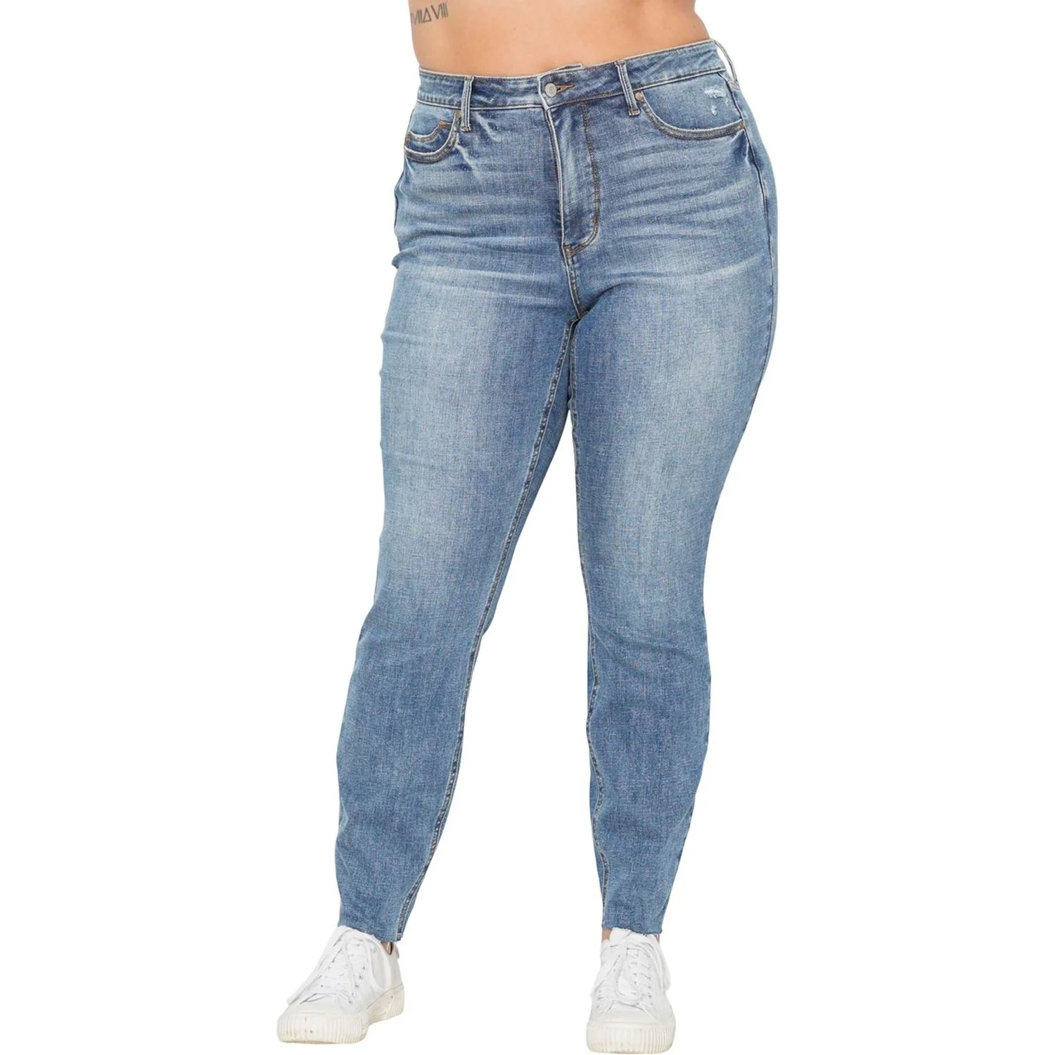 Judy Blue - Womens High Waist Tummy Control Vintage Shield Pocket Skinny