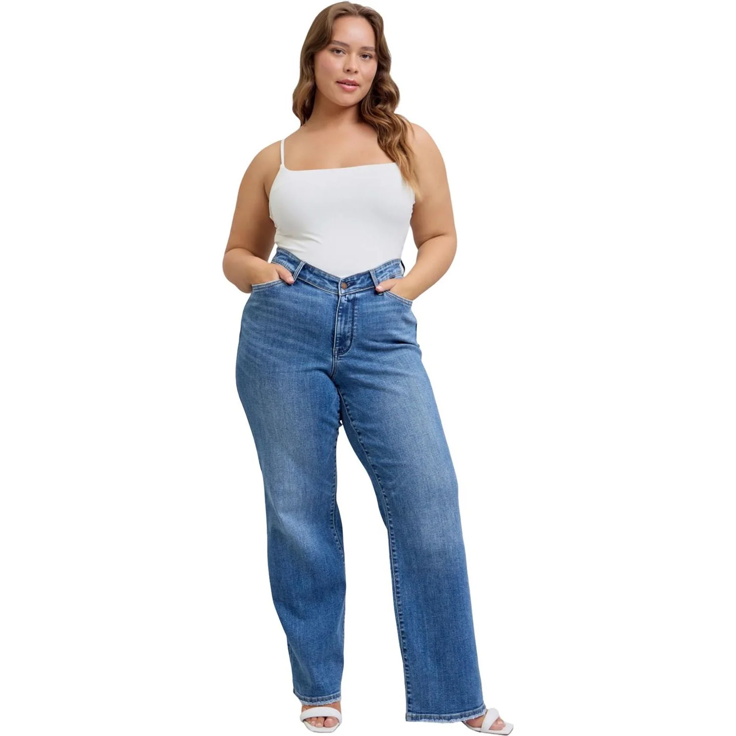 Judy Blue - Womens High Waist V-Front Waistband Vintage Straight Fit - Image 2