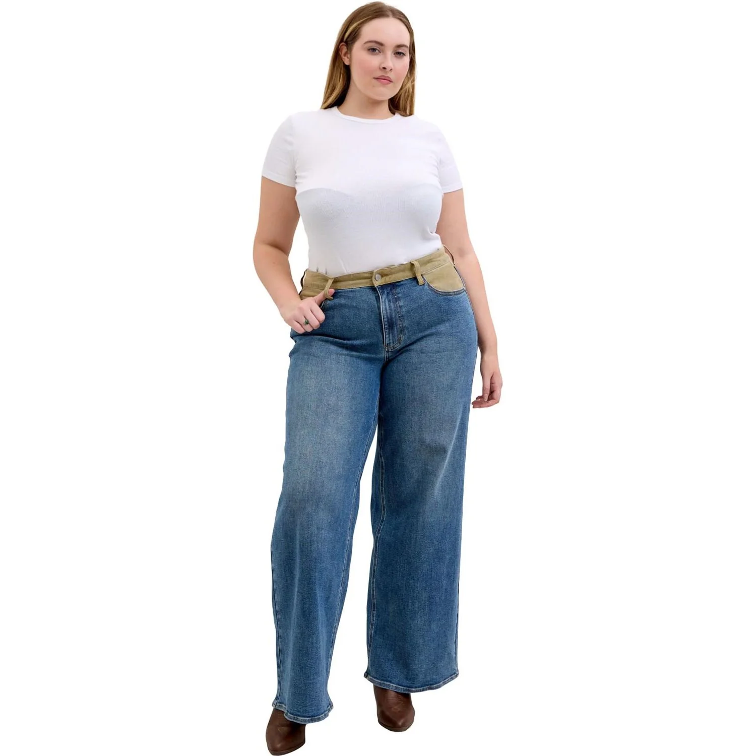 Judy Blue - Womens Mid Rise Column Straight with Corduroy Waist - Image 2