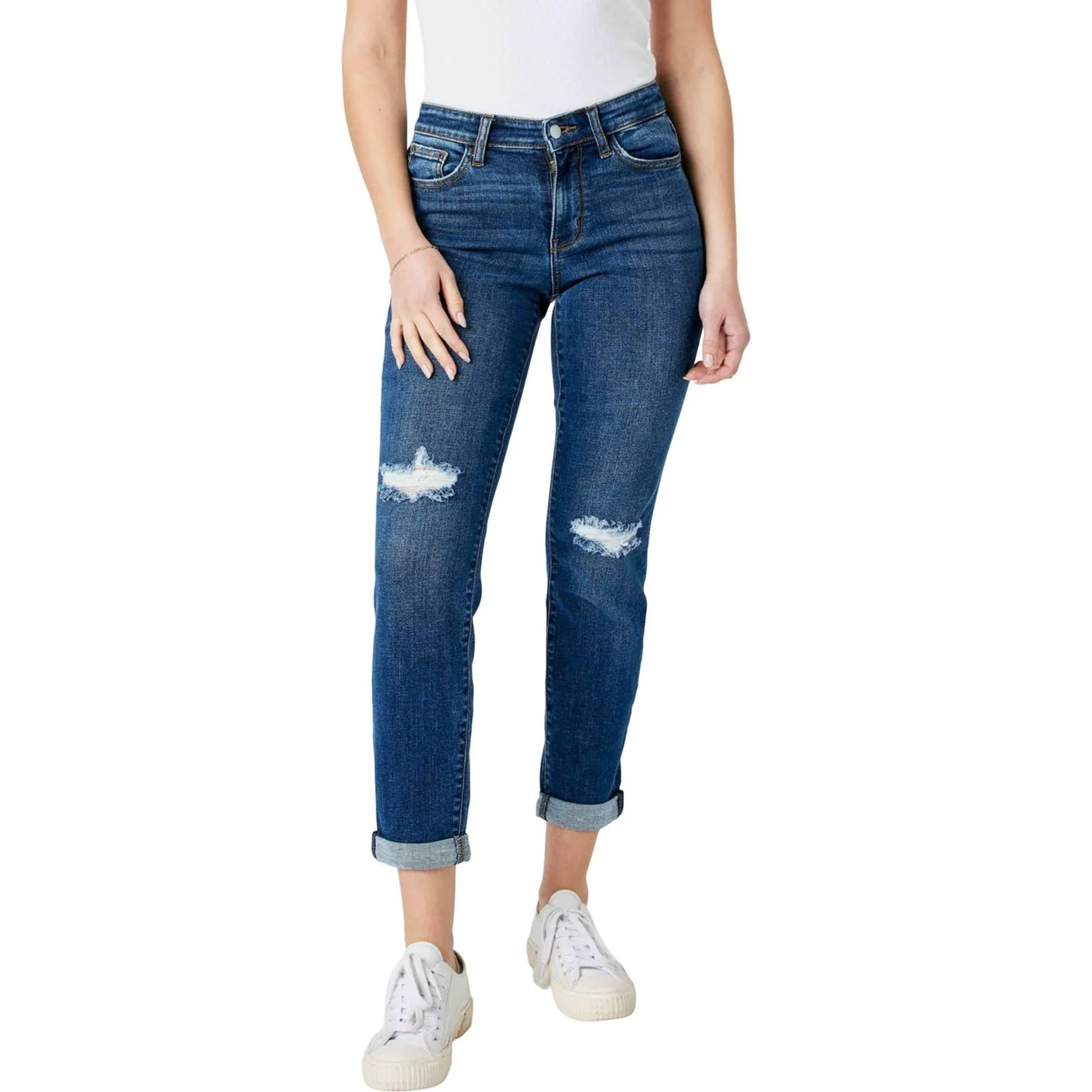 Judy Blue - Womens Mid Rise Destroy Slim