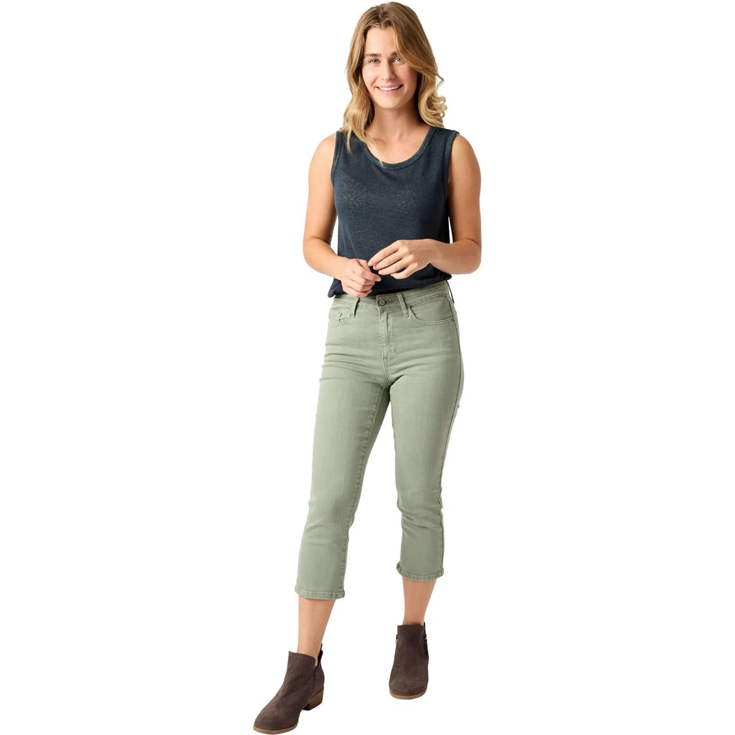 Judy Blue - Womens Mid Rise Garment Dyed Capri