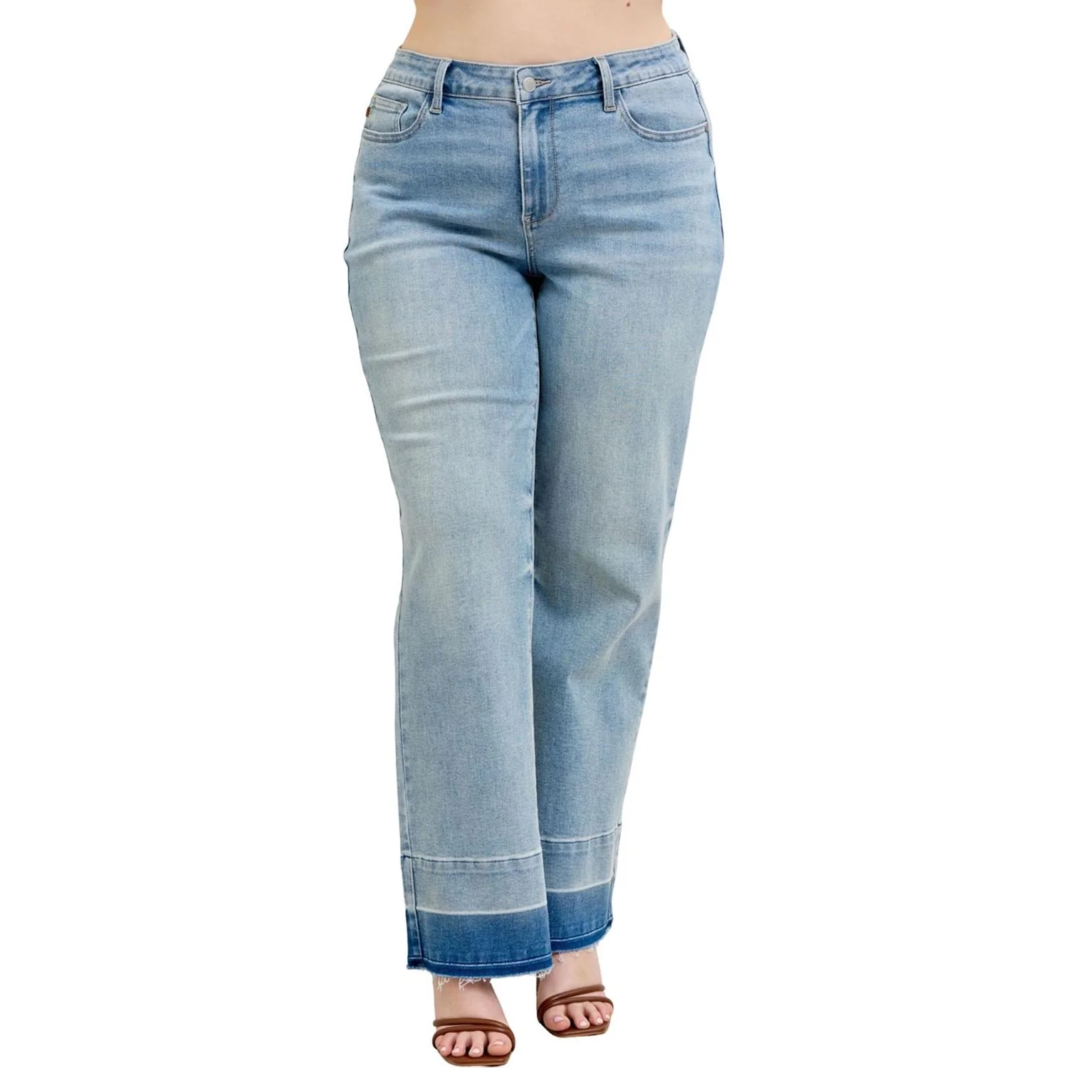 Judy Blue - Womens Mid Rise Release Hem Wide Leg - Image 2