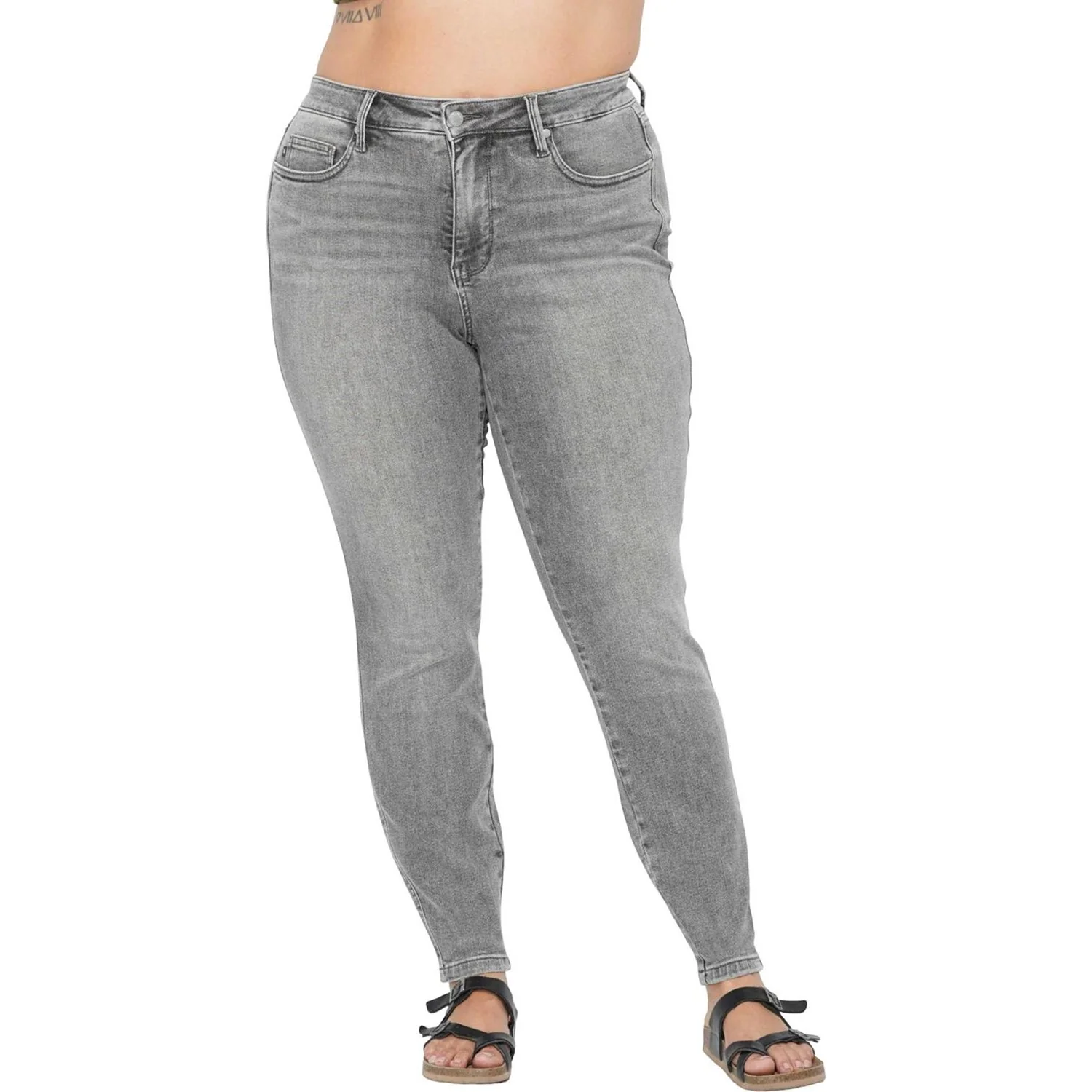 Judy Blue - Womens Mid Rise Tummy Control Shield Pocket Skinny