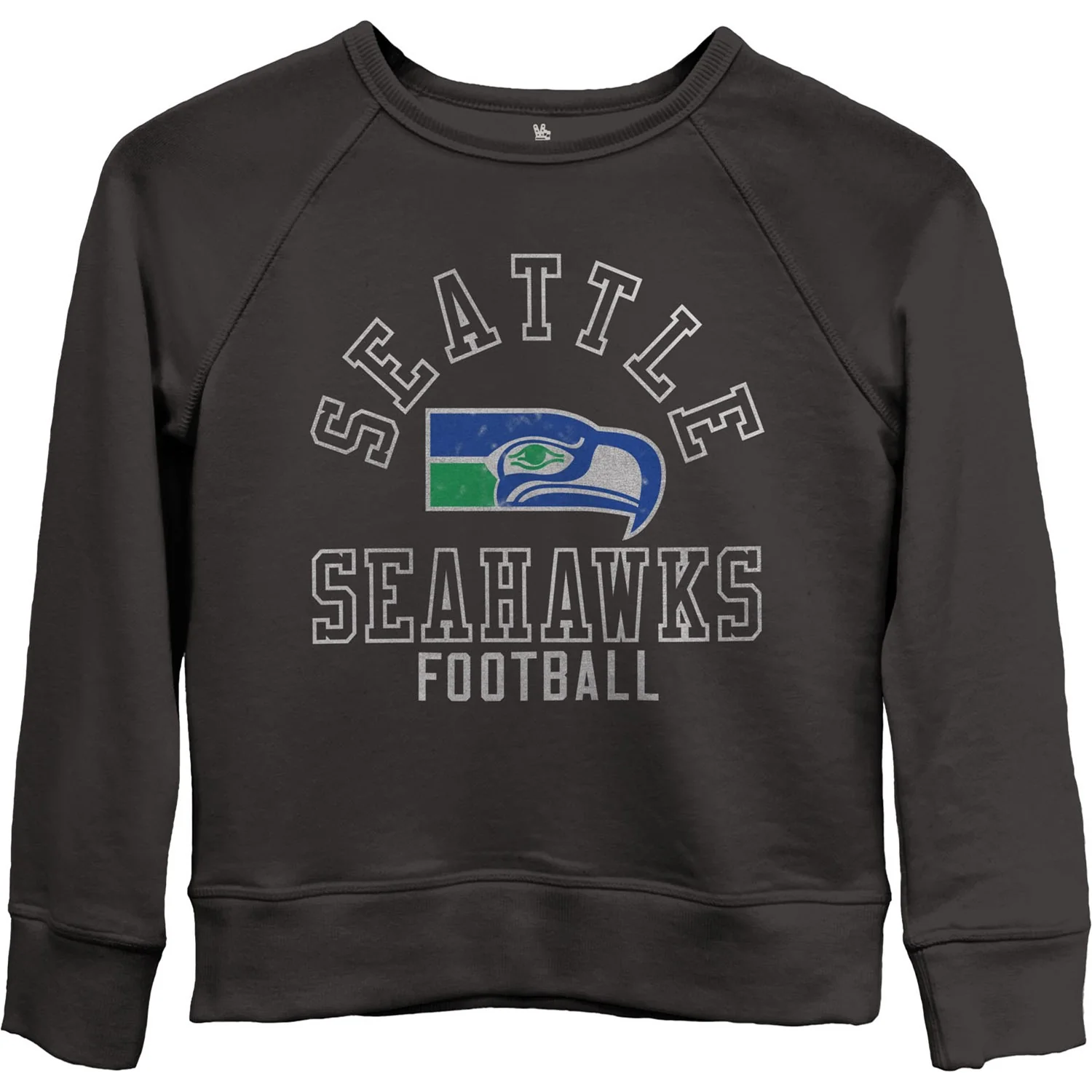 Junk Food - Girls Seahawks Flock Raglan Crew Fleece Top
