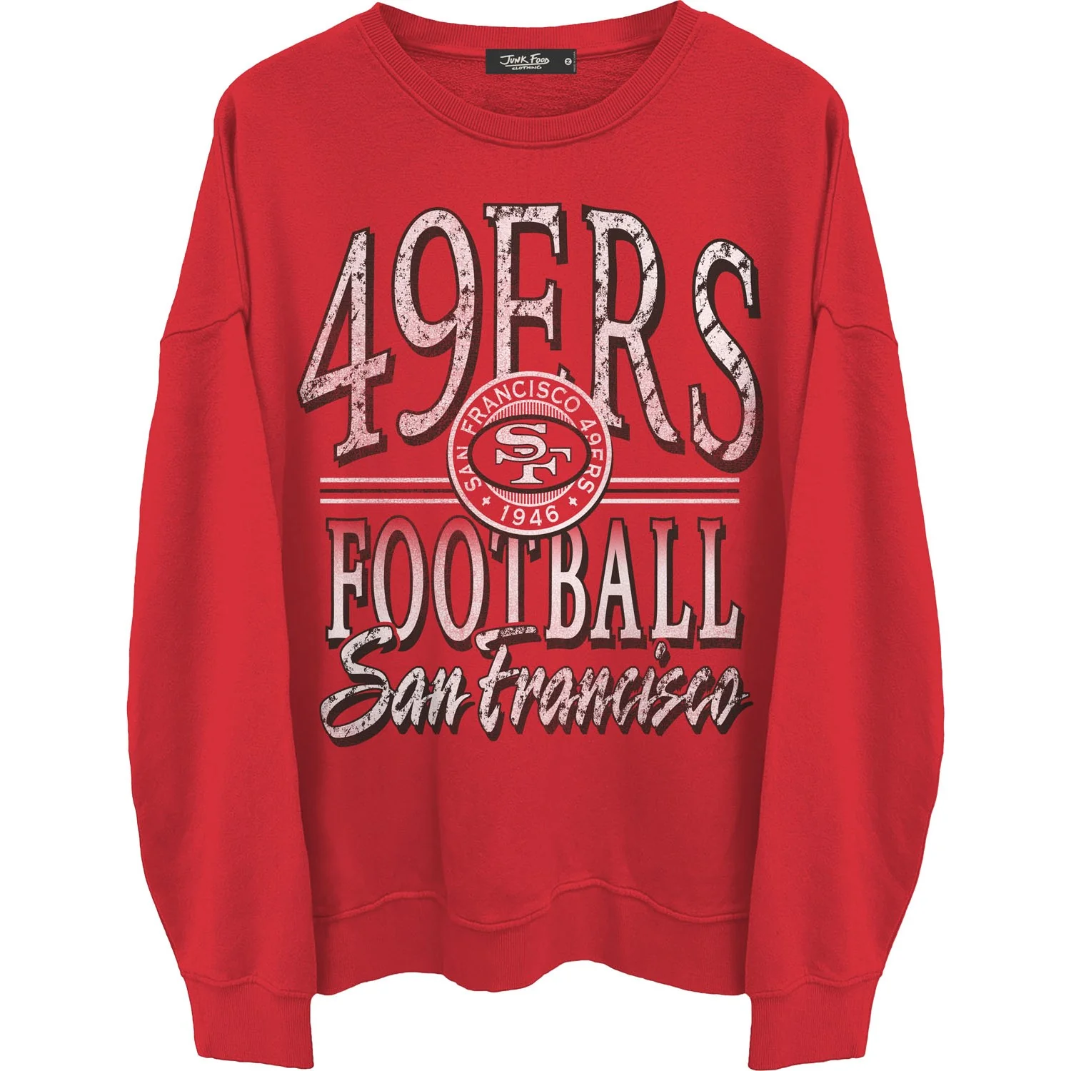 Junk Food - Mens 49Ers Lateral Crew Neck Fleece Sweatshirt - Image 3