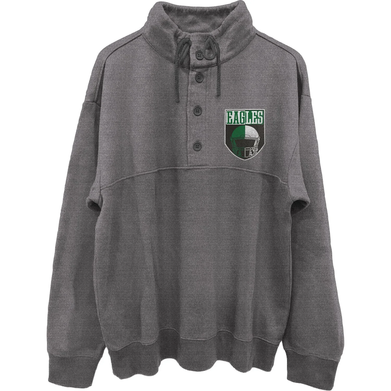 Junk Food - Mens Eagles Slant 1/4 Button Up Fleece Sweater - Image 3