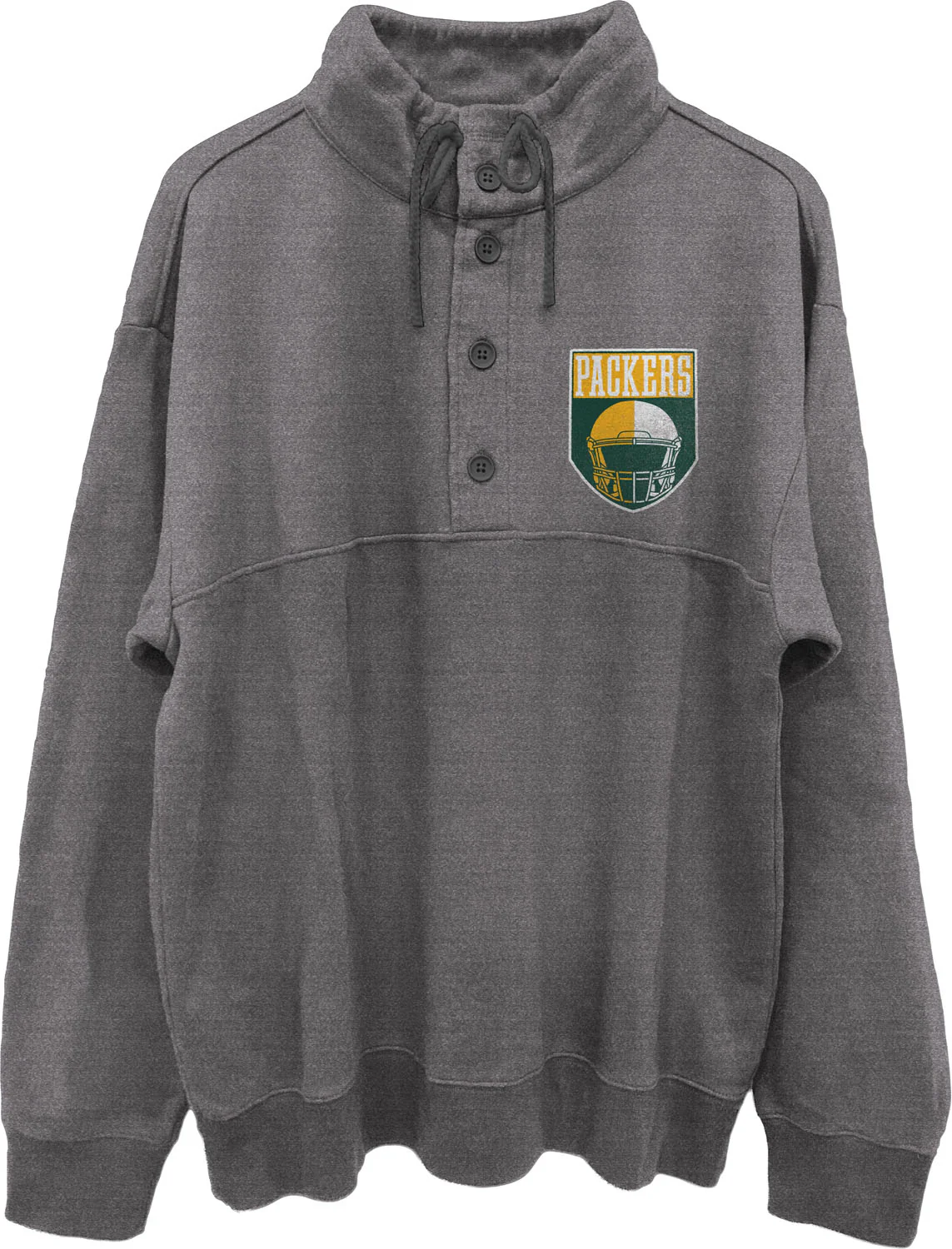 Junk Food - Mens Packers Slant 1/4 Button Up Fleece Sweater - Image 2