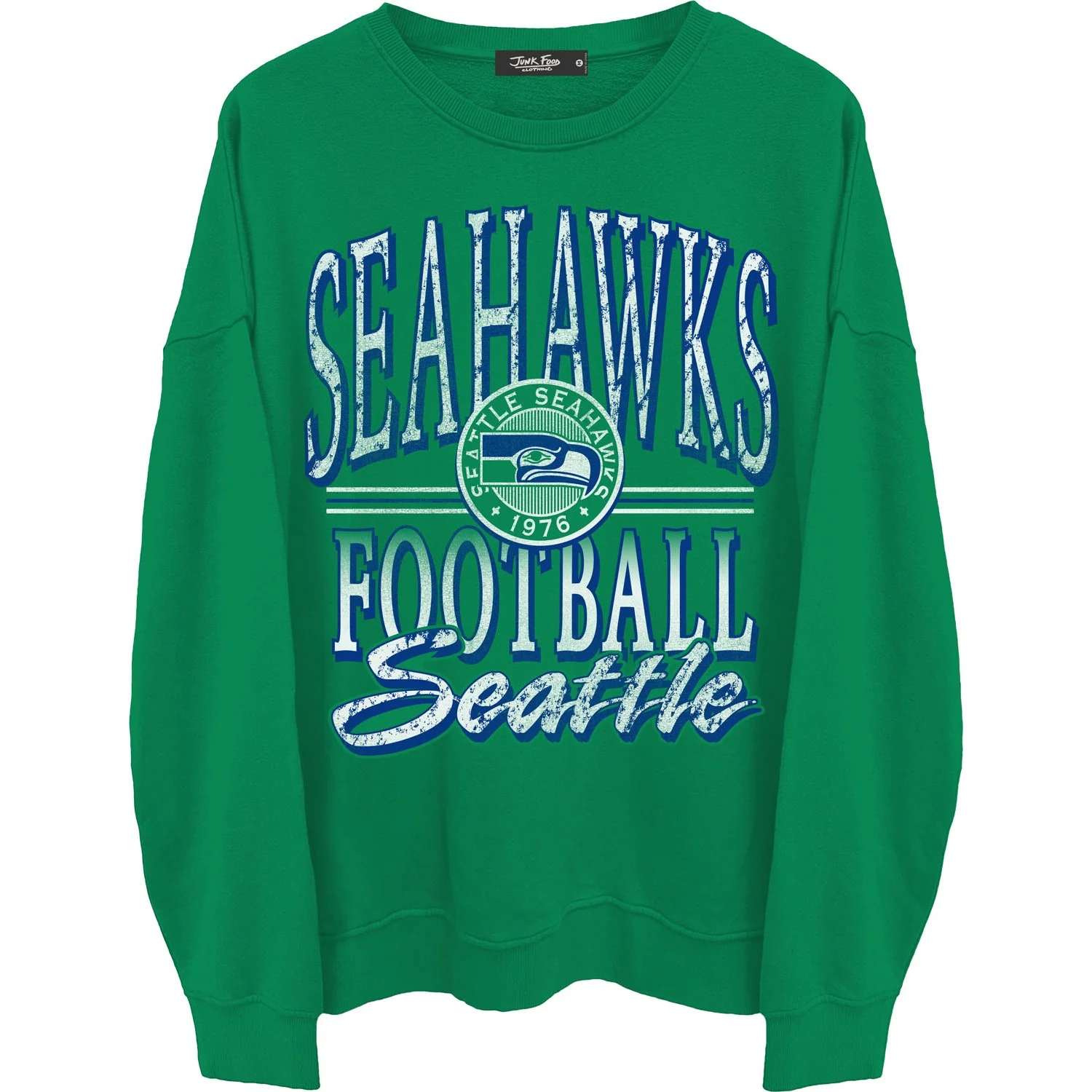 Junk Food - Mens Seahawks Lateral Crew Neck Fleece Sweatshirt