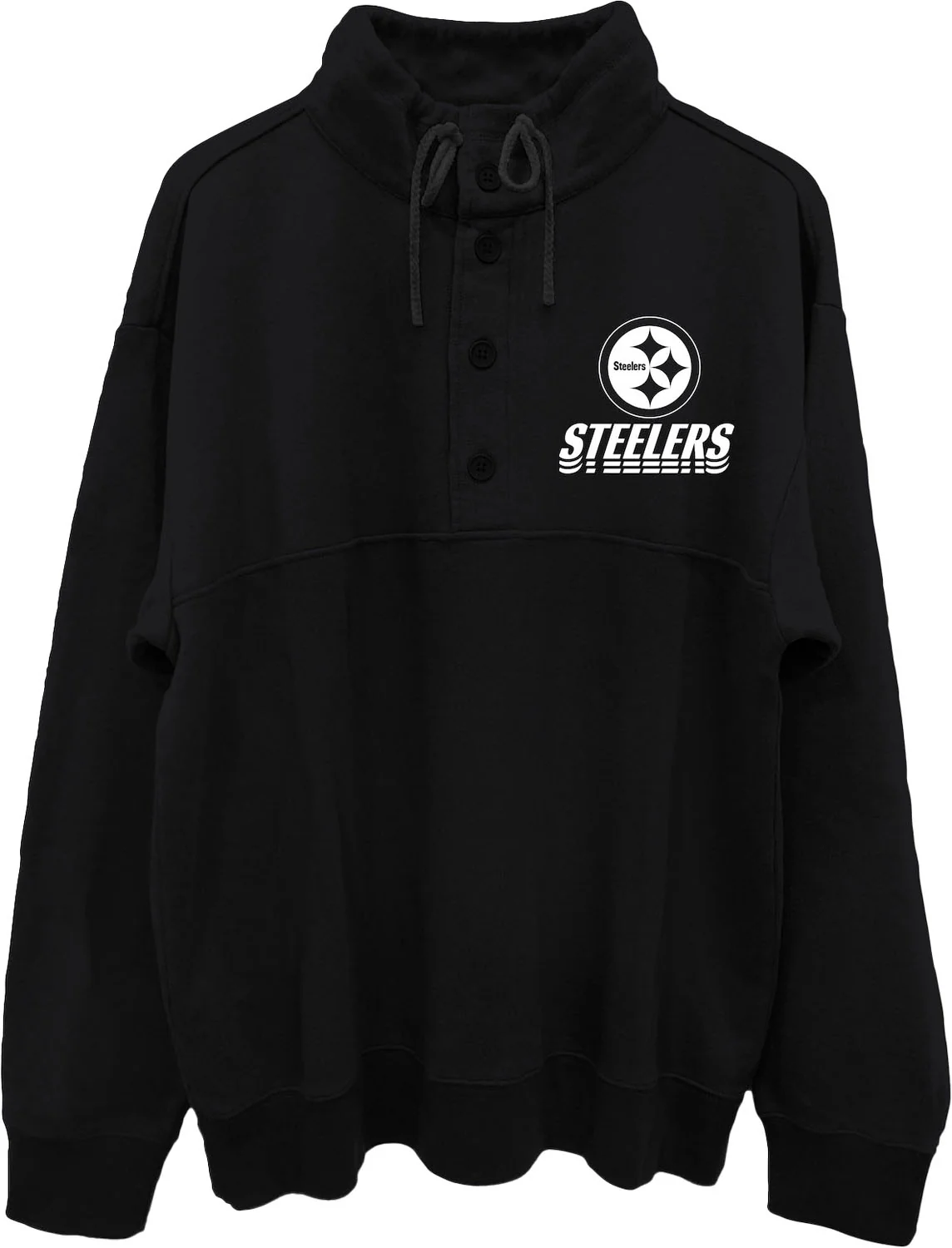 Junk Food - Mens Steelers Mock 1/4 Button Up Top - Image 2