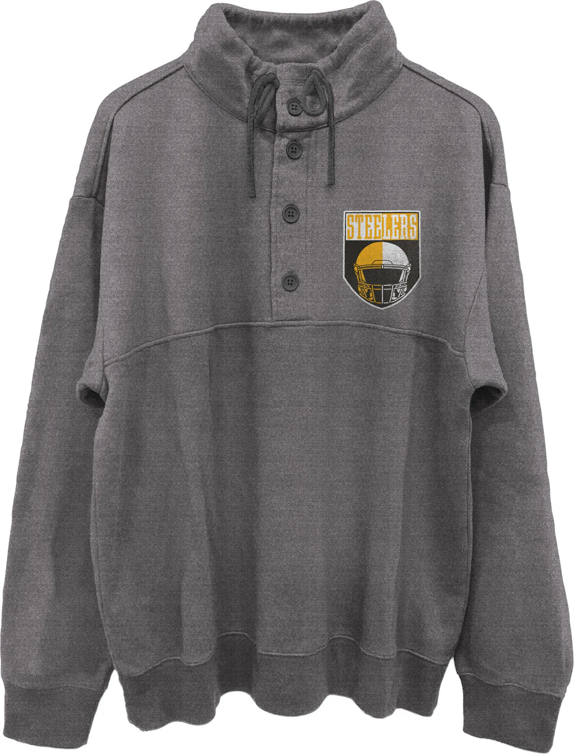 Junk Food - Mens Steelers Slant 1/4 Button Up Fleece Sweater - Image 2