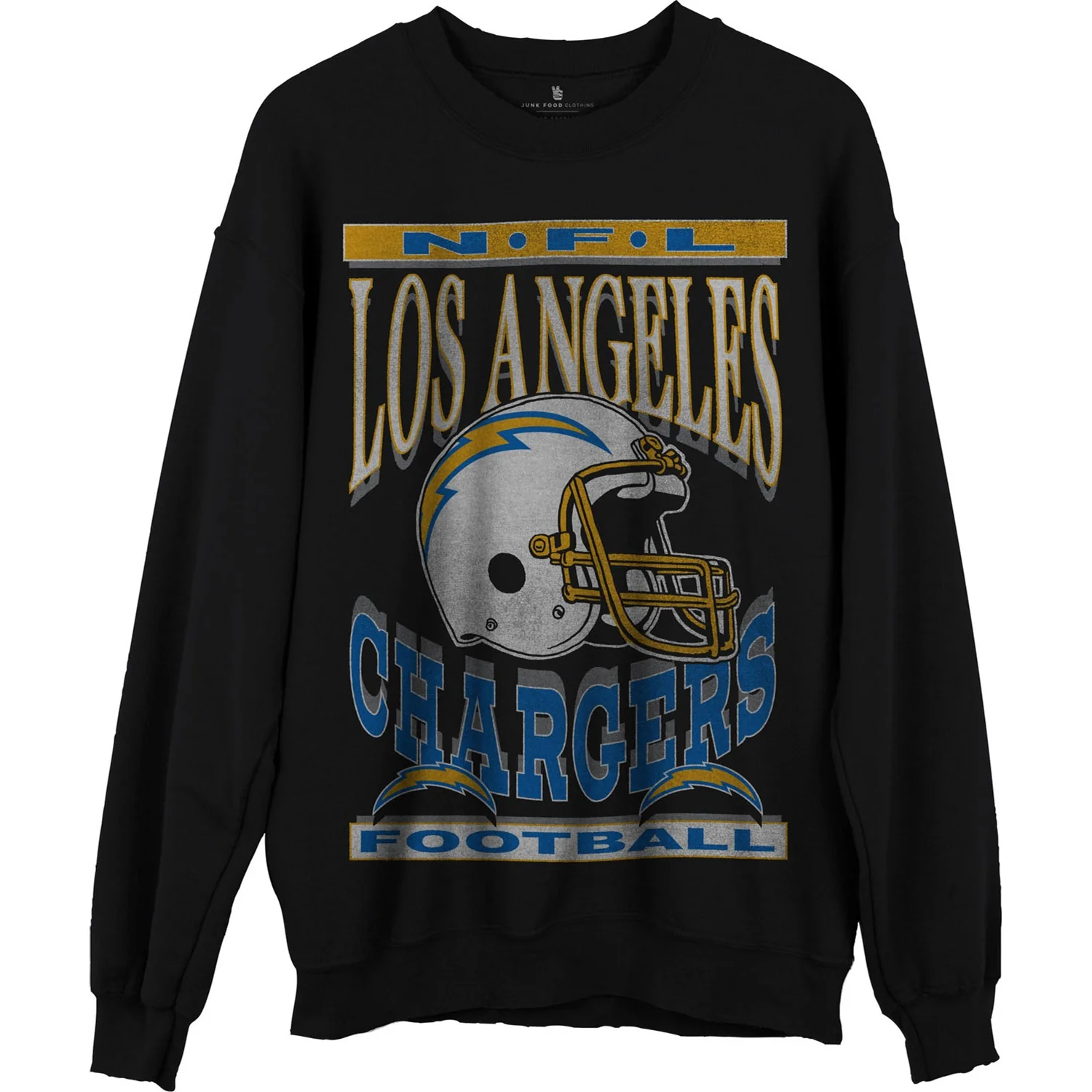 Junk Food - Unisex Chargers Helmet Crew Neck Fleece Sweatshirt